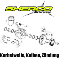 Sherco 125 250 300 450 SE SEF Ersatzteile Kurbelwelle Kolben Zündung